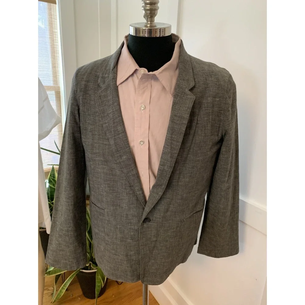 Vtg 70s Neon Sportswear Atomic Fleck Tweed Sports Coat Black XL Made USA DISCO